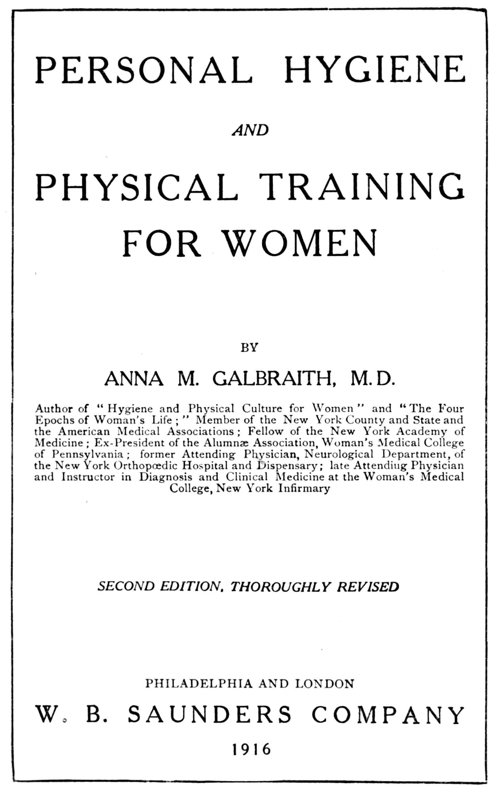جلد کتاب Personal Hygiene and Physical Training for Women