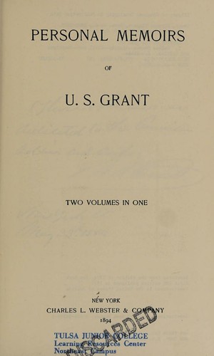 جلد کتاب Personal Memoirs of U. S. Grant, Volume 1