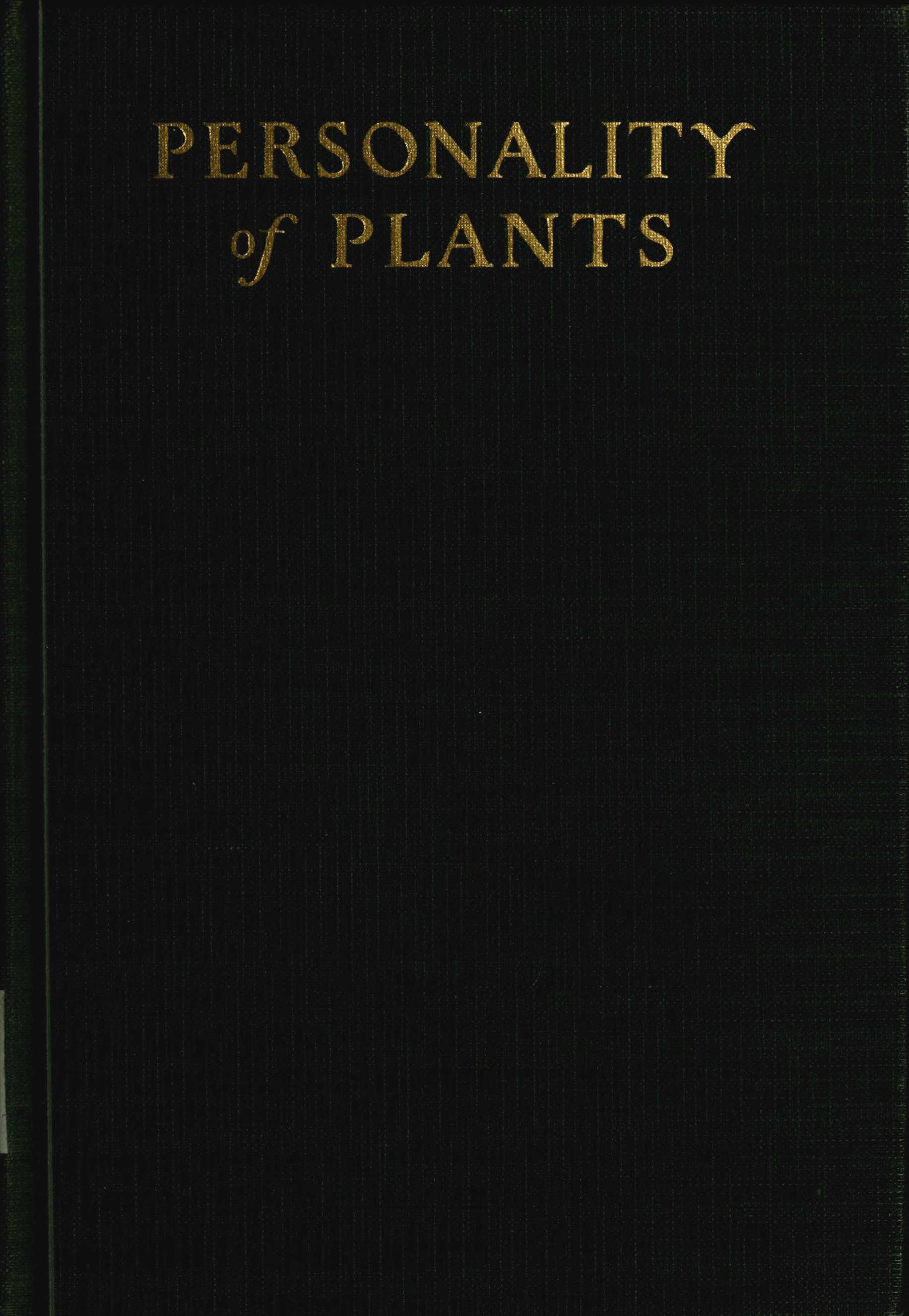 جلد کتاب Personality of Plants