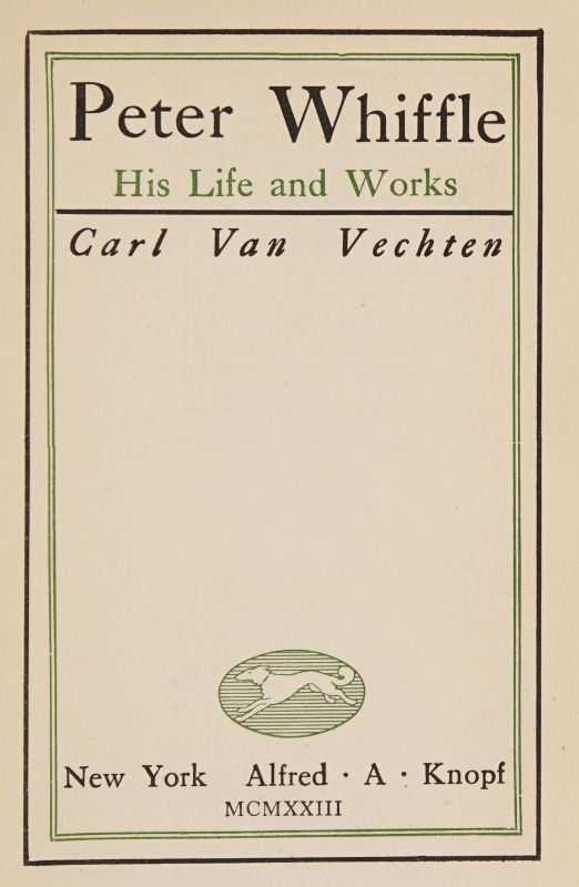 جلد کتاب Peter Whiffle: His Life and Works