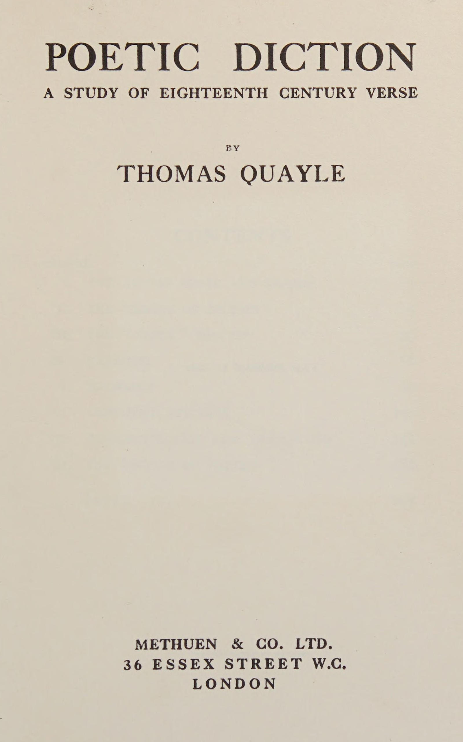 جلد کتاب Poetic diction: A study of eighteenth century verse