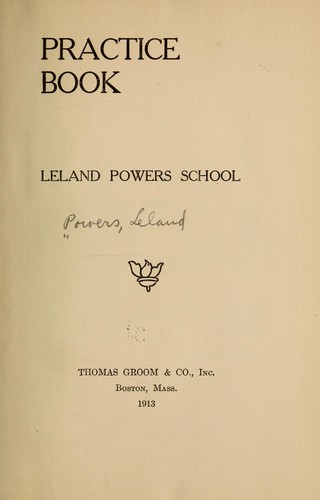 جلد کتاب Practice Book, Leland Powers School