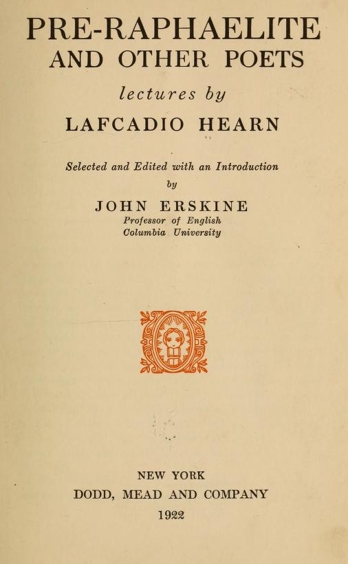 جلد کتاب Pre-Raphaelite and other Poets