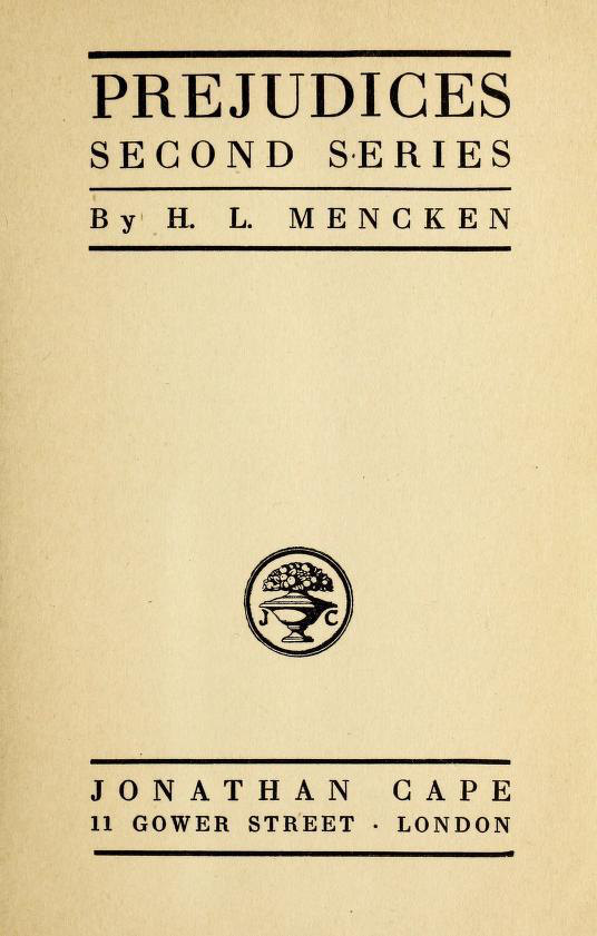 جلد کتاب Prejudices, Second Series