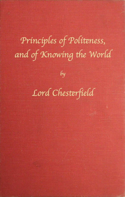 جلد کتاب Principles of Politeness, and of Knowing the World