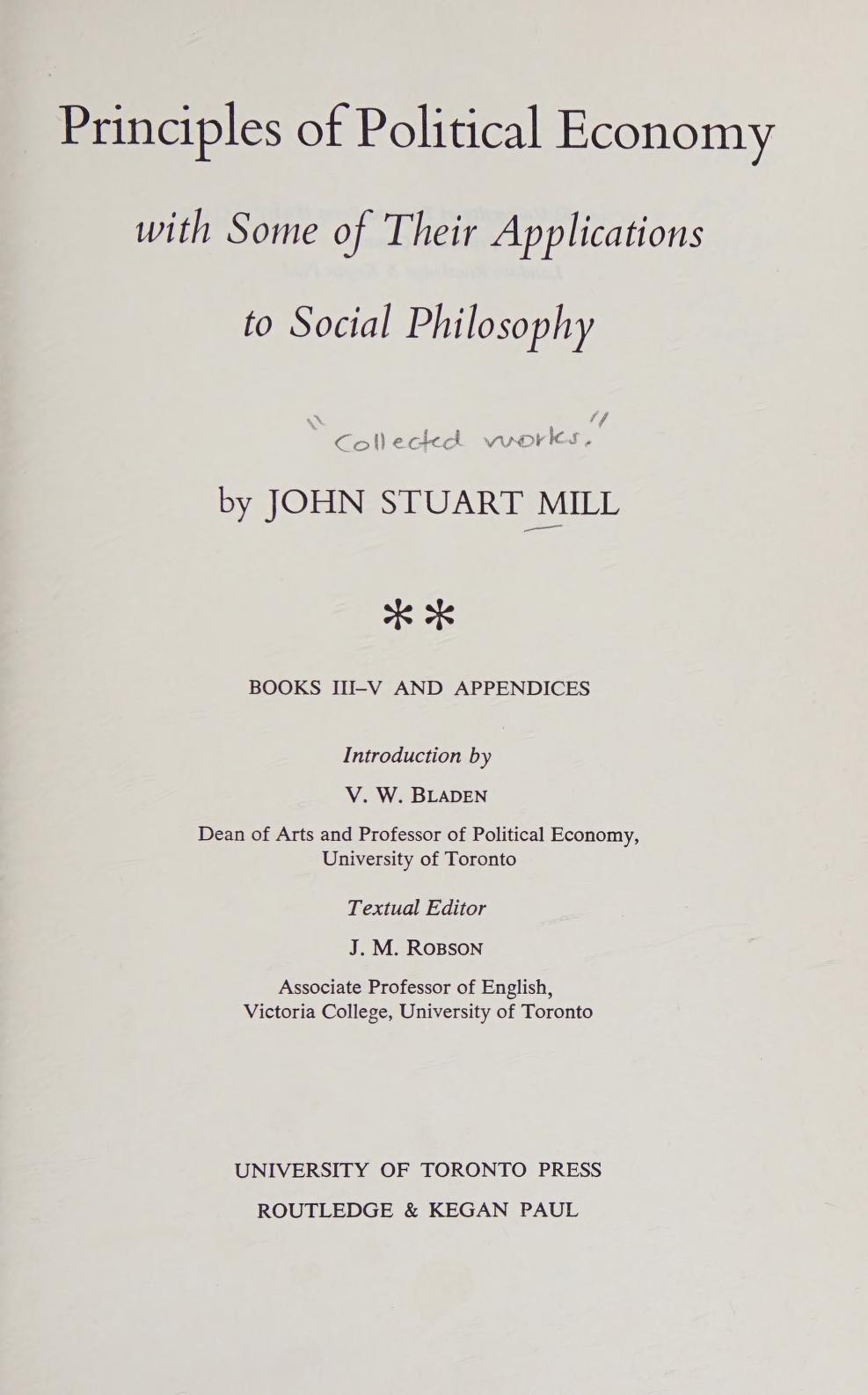 جلد کتاب Principles of Political Economy
