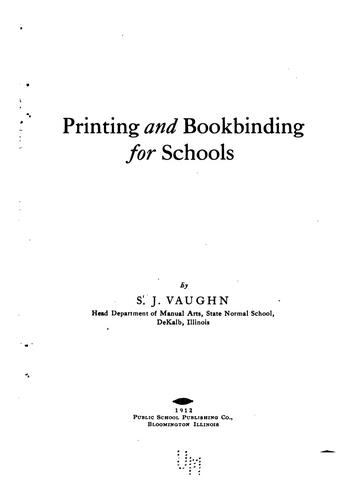 جلد کتاب Printing and Bookbinding for Schools