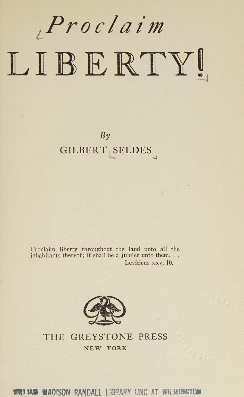 جلد کتاب Proclaim Liberty!