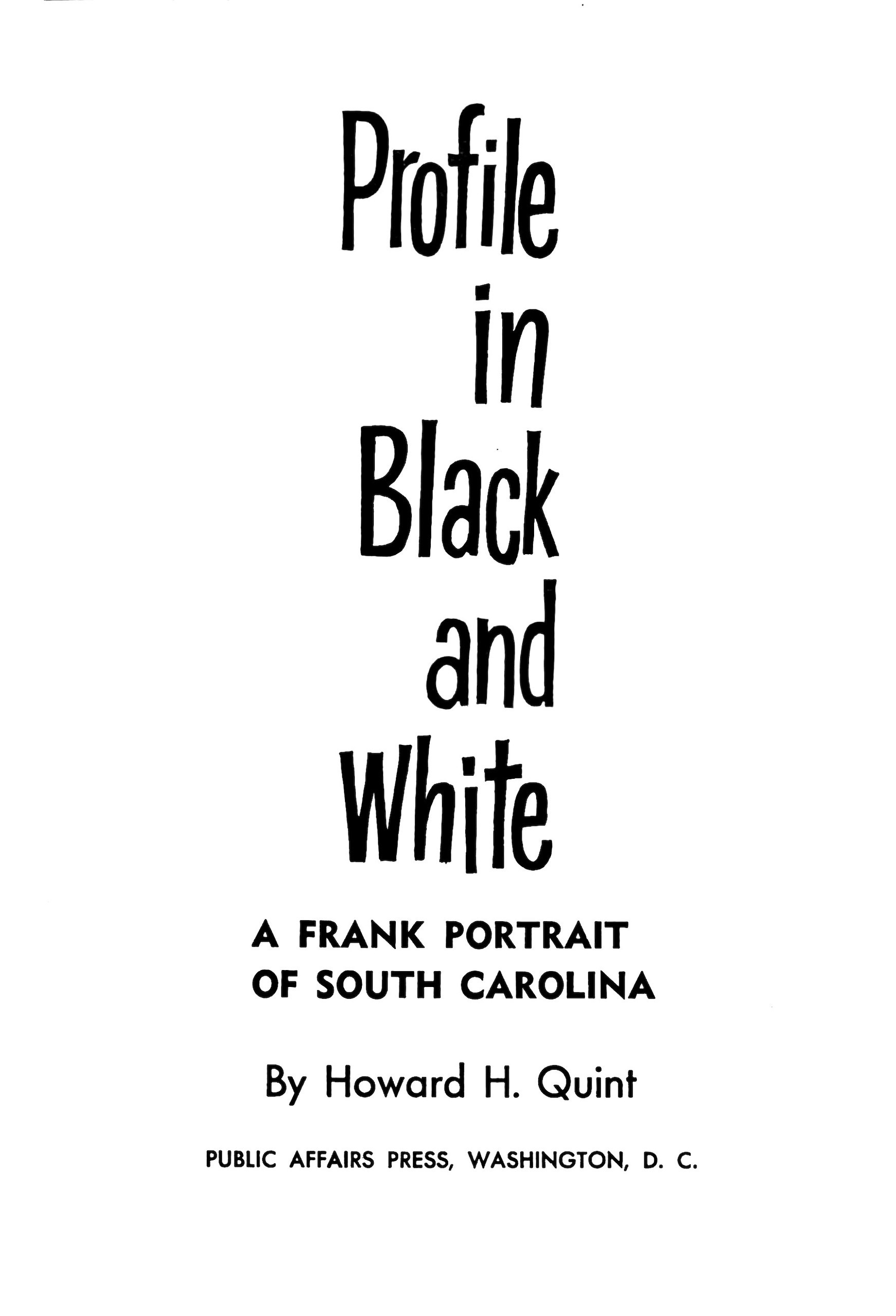 جلد کتاب Profile in Black and White