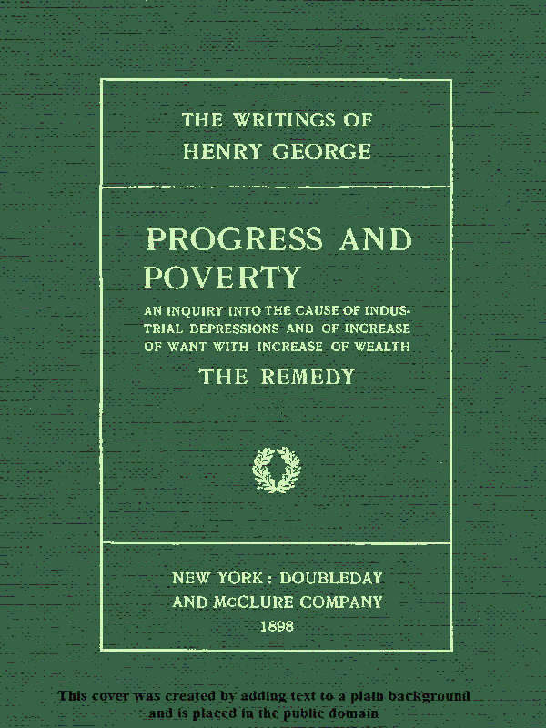 جلد کتاب Progress and Poverty