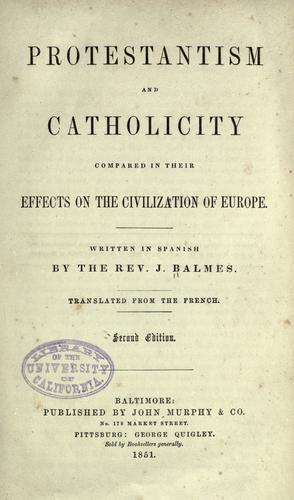 جلد کتاب Protestantism and Catholicity Compared