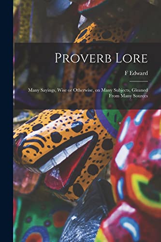 جلد کتاب Proverb Lore