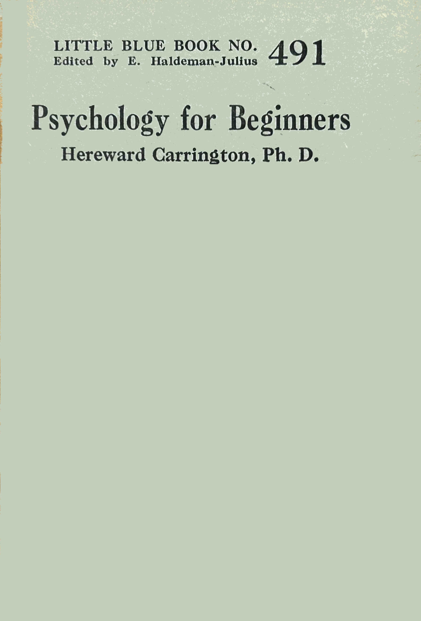 جلد کتاب Psychology for Beginners