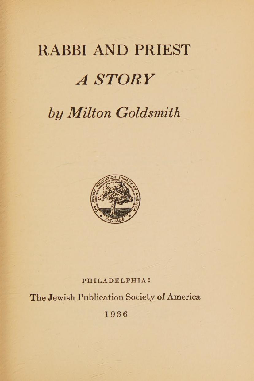 جلد کتاب Rabbi and Priest