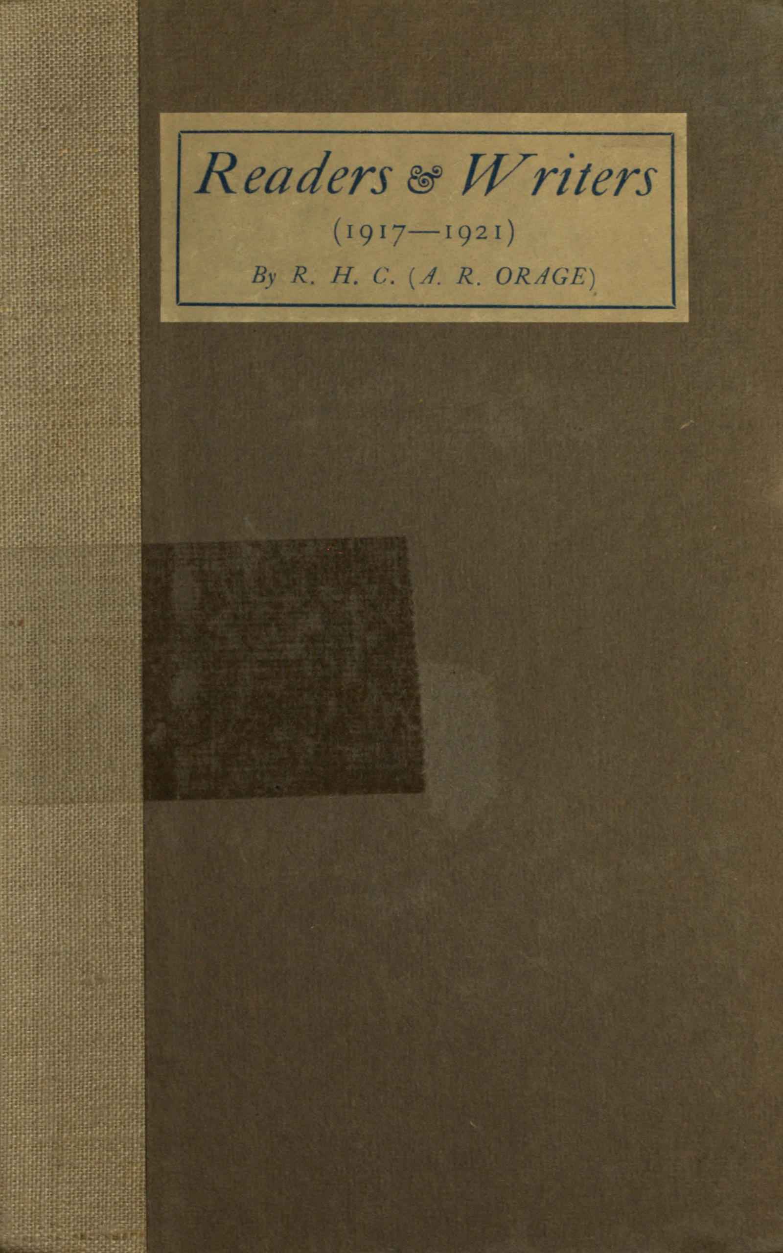 جلد کتاب Readers and Writers (1917-1921)
