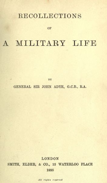 جلد کتاب Recollections of a Military Life