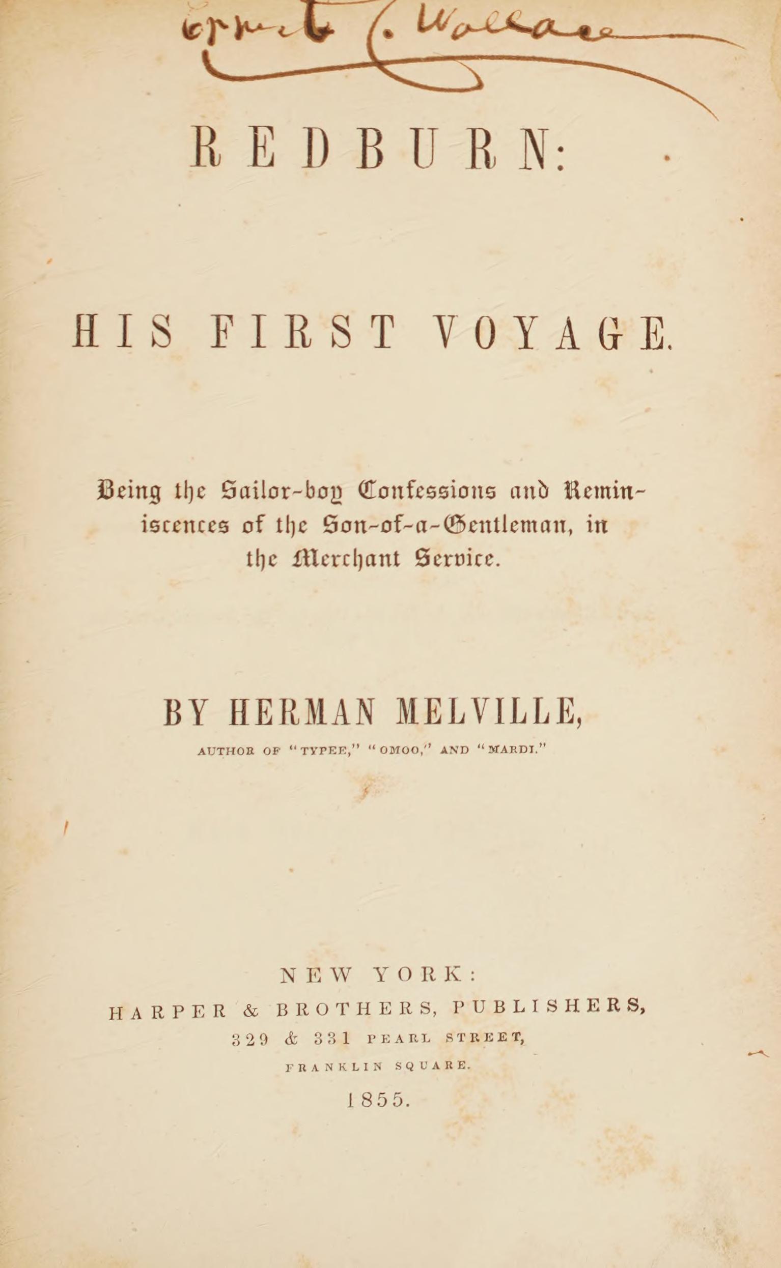 جلد کتاب Redburn: His First Voyage