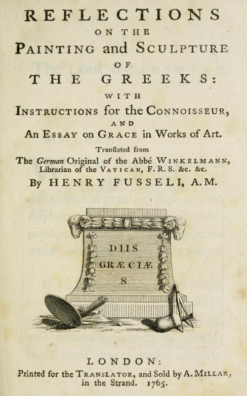 جلد کتاب Reflections on the Painting and Sculpture of the Greeks