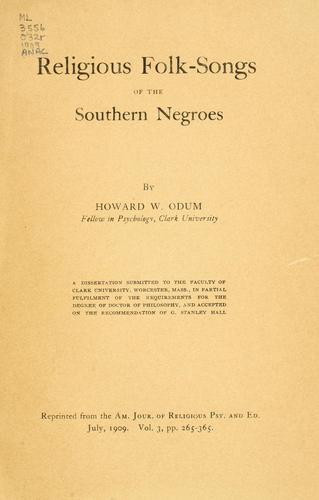 جلد کتاب Religious Folk-Songs of the Southern Negroes