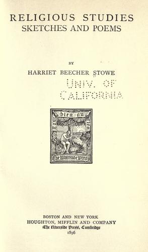 جلد کتاب Religious Studies, Sketches and Poems