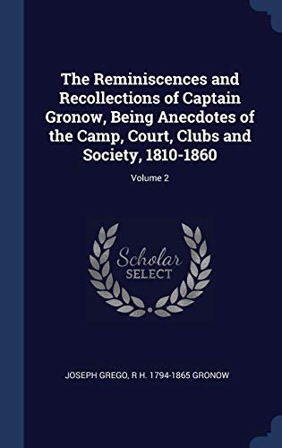 جلد کتاب Reminiscences of Captain Gronow