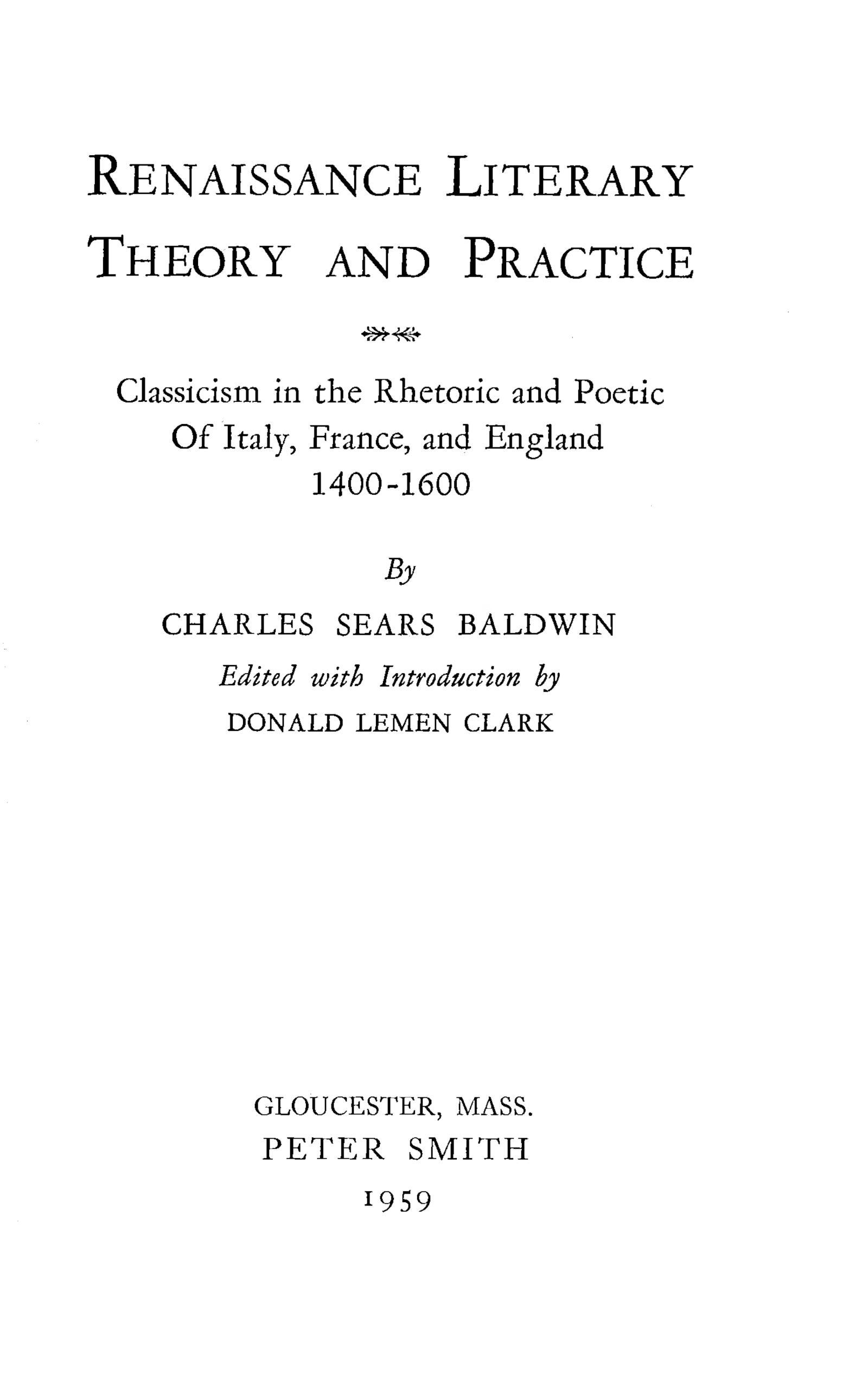 جلد کتاب Renaissance literary theory and practice