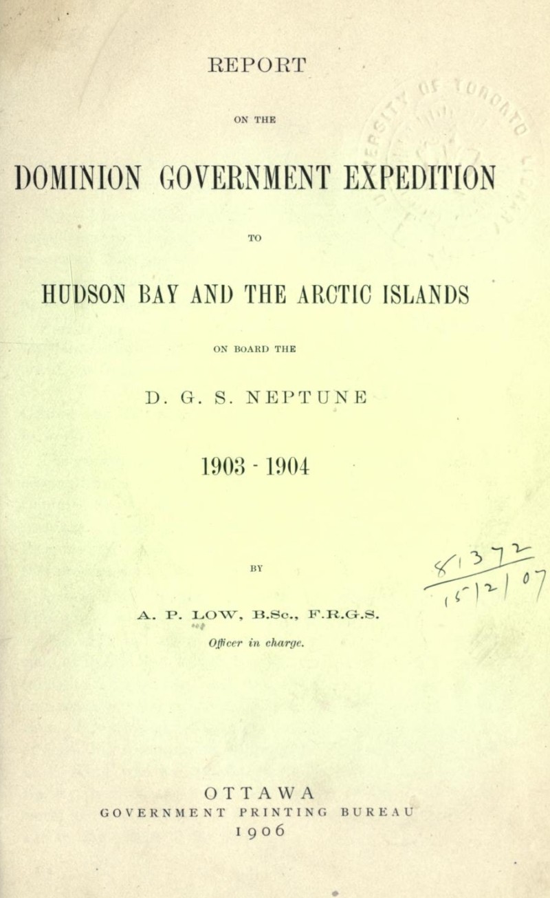 جلد کتاب Report on the Dominion Government Expedition to Hudson Bay and the Arctic Islands