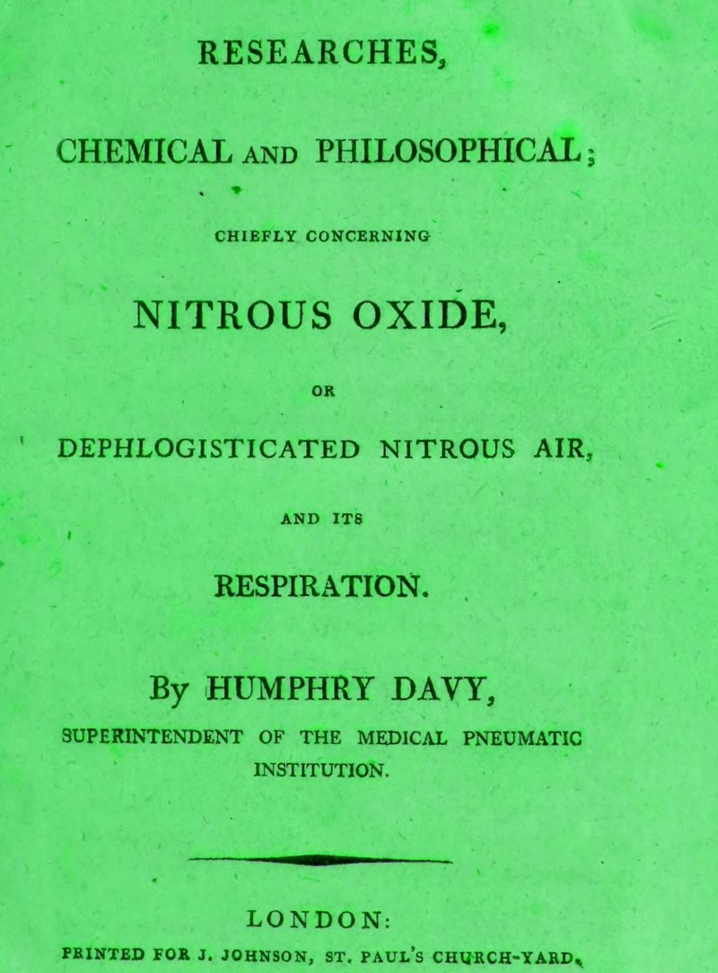 جلد کتاب Researches Chemical and Philosophical; Chiefly Concerning Nitrous Oxide