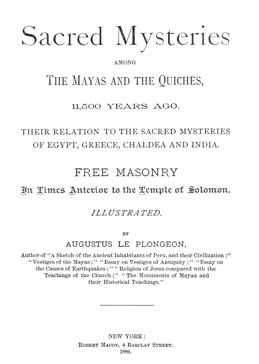 جلد کتاب Sacred Mysteries Among the Mayas and the Quiches