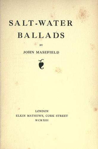 جلد کتاب Salt-Water Ballads