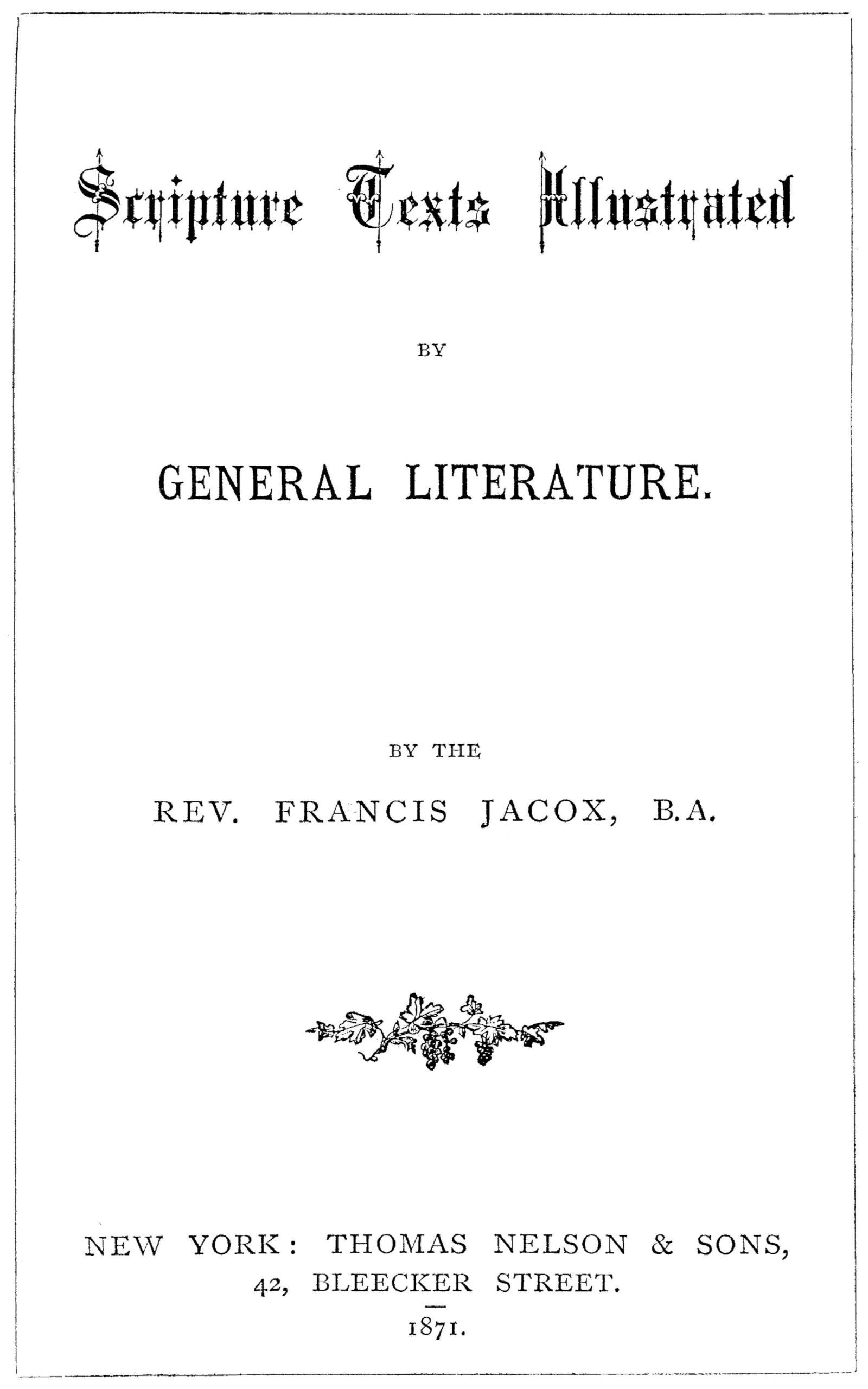 جلد کتاب Scripture texts illustrated by general literature