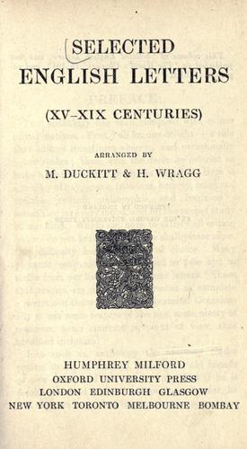 جلد کتاب Selected English Letters (XV-XIX Centuries)