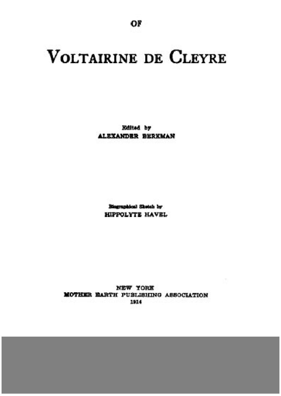 جلد کتاب Selected Works of Voltairine de Cleyre