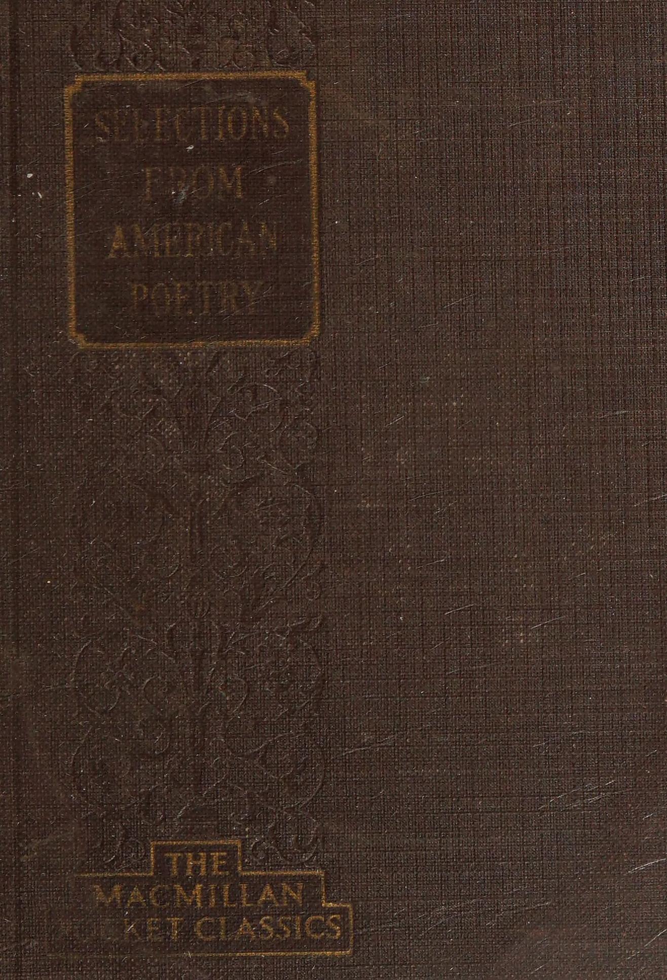 جلد کتاب Selections from American Poetry