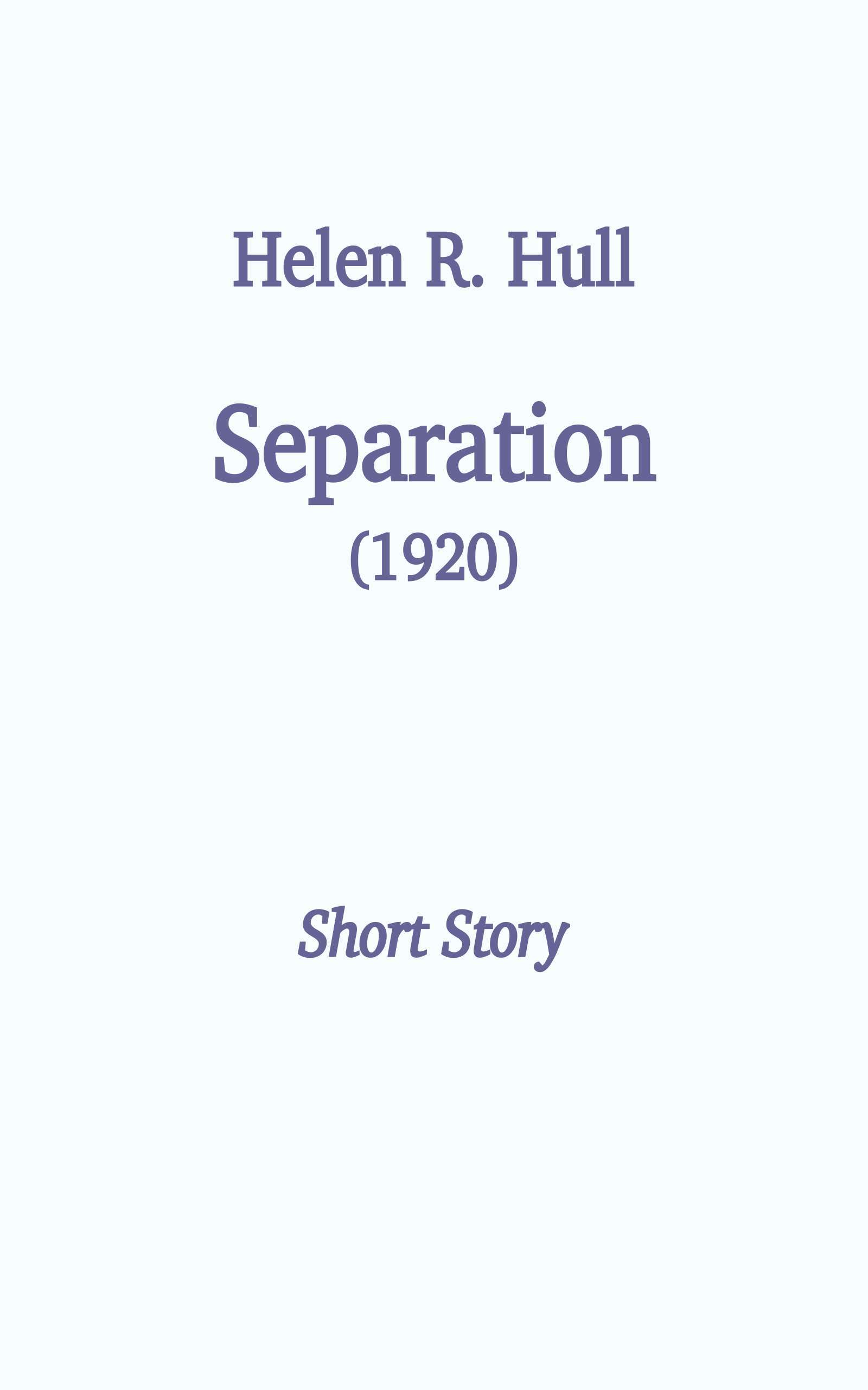 جلد کتاب Separation