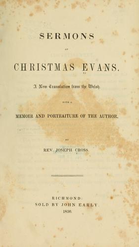 جلد کتاب Sermons of Christmas Evans