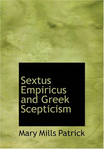 جلد کتاب Sextus Empiricus and Greek Scepticism