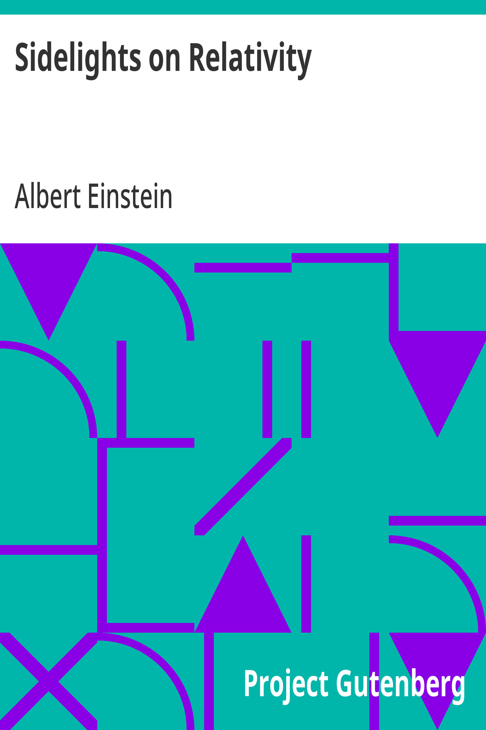 جلد کتاب Sidelights on Relativity