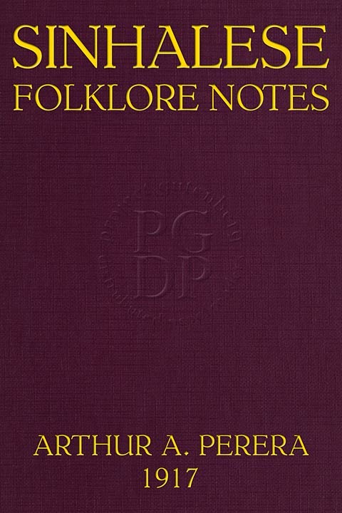 جلد کتاب Sinhalese Folklore Notes