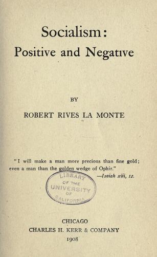 جلد کتاب Socialism: Positive and Negative