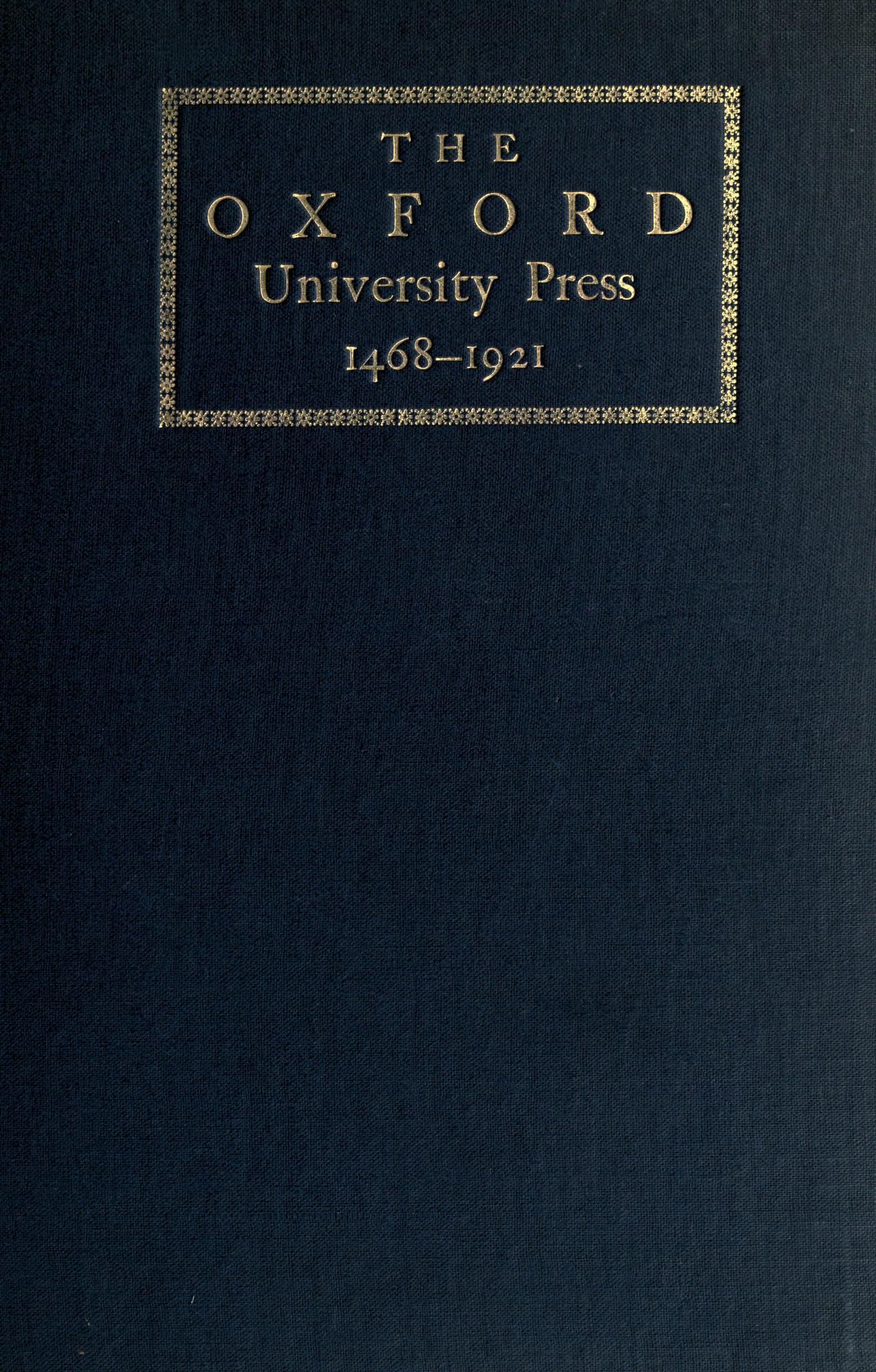 جلد کتاب Some Account of the Oxford University Press, 1468-1921