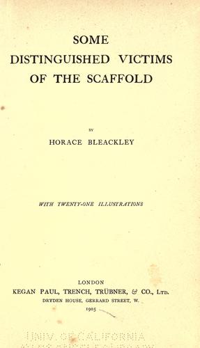 جلد کتاب Some Distinguished Victims of the Scaffold