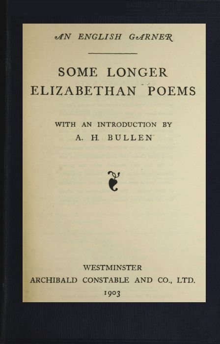 جلد کتاب Some Longer Elizabethan Poems