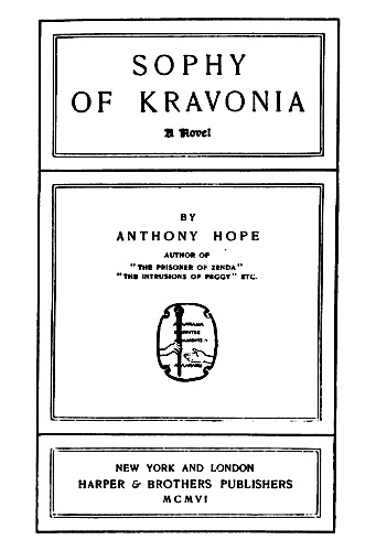 جلد کتاب Sophy of Kravonia