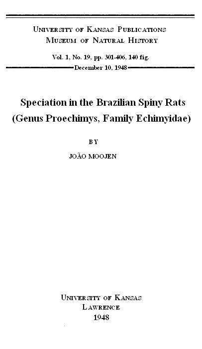جلد کتاب Speciation in the Brazilian Spiny Rats