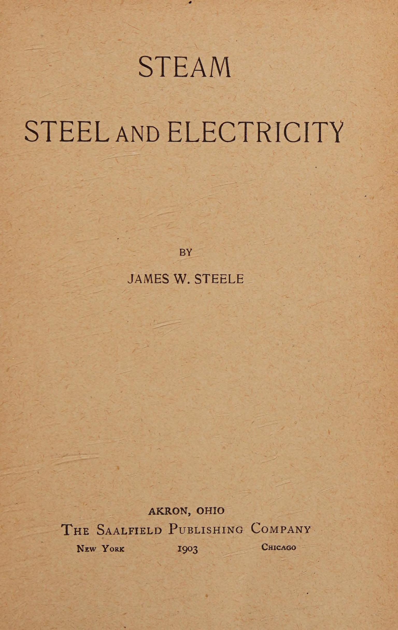 جلد کتاب Steam, Steel and Electricity
