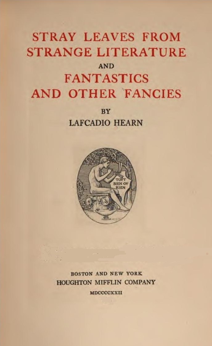 جلد کتاب Stray leaves from strange literature
