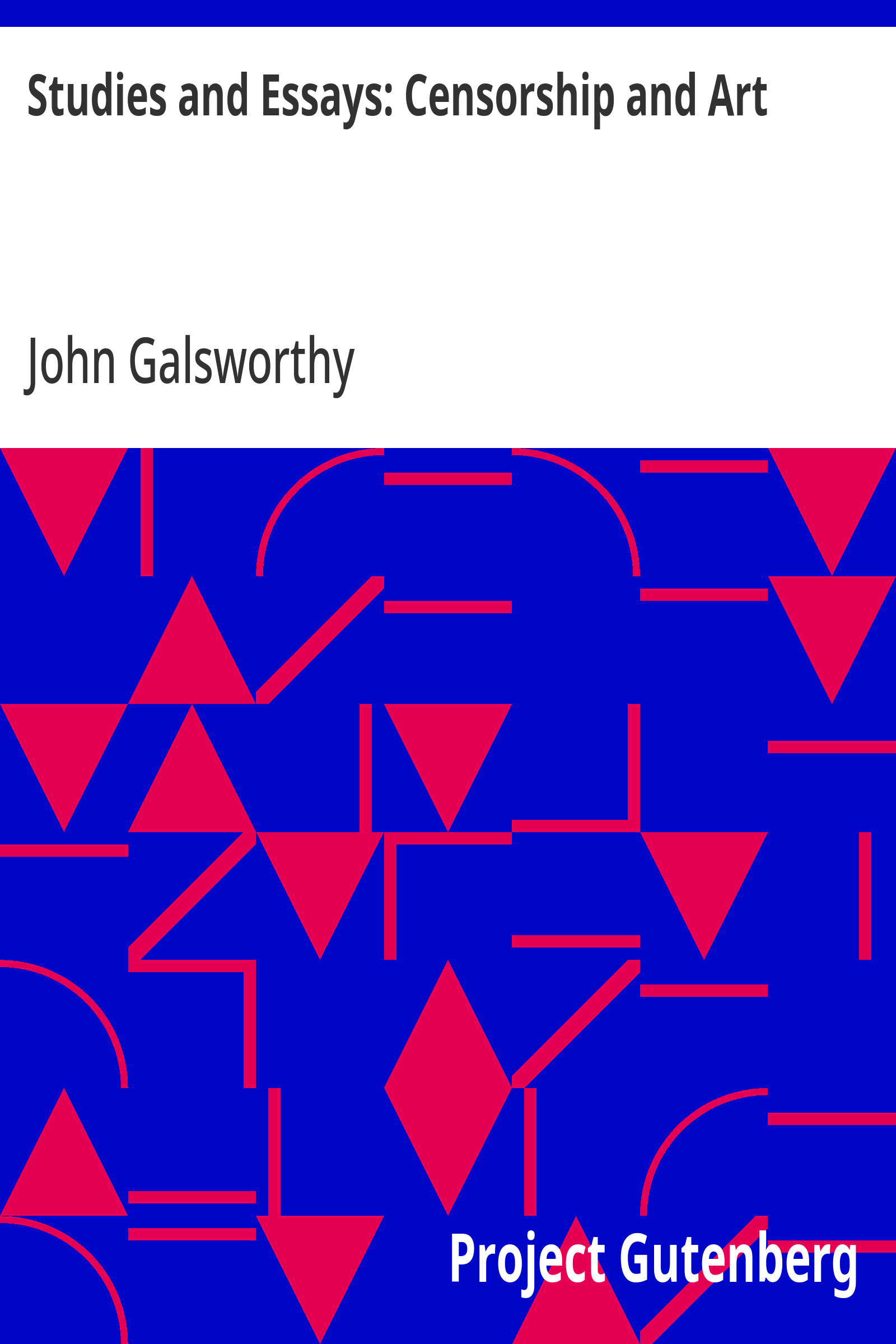 جلد کتاب Studies and Essays: Censorship and Art