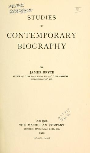 جلد کتاب Studies in Contemporary Biography