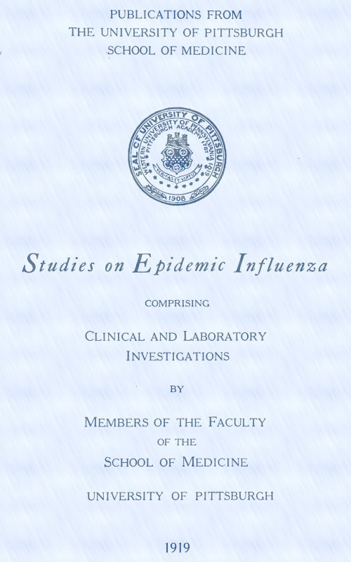 جلد کتاب Studies on Epidemic Influenza